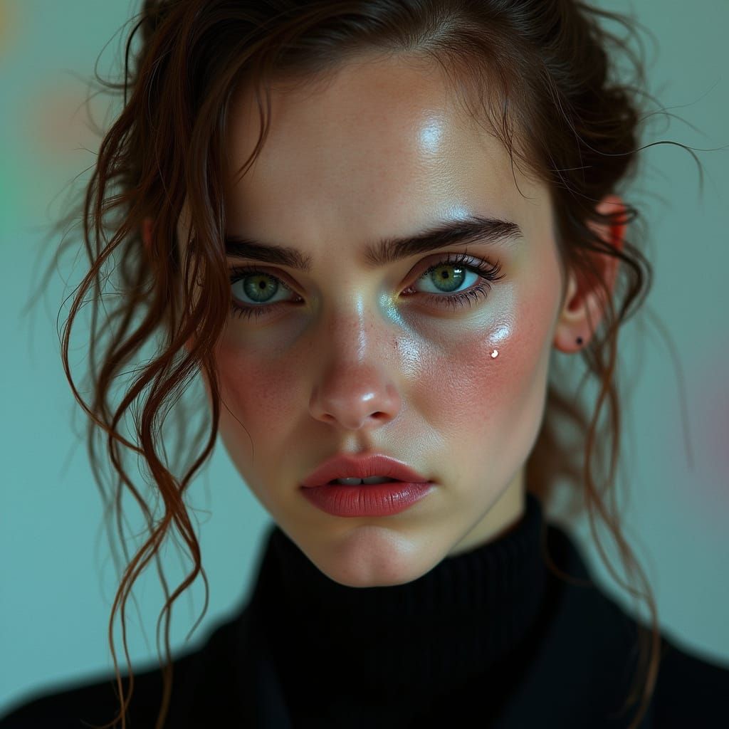 Emma Watson in Hyperrealistic Photoshoot with Wet Hair