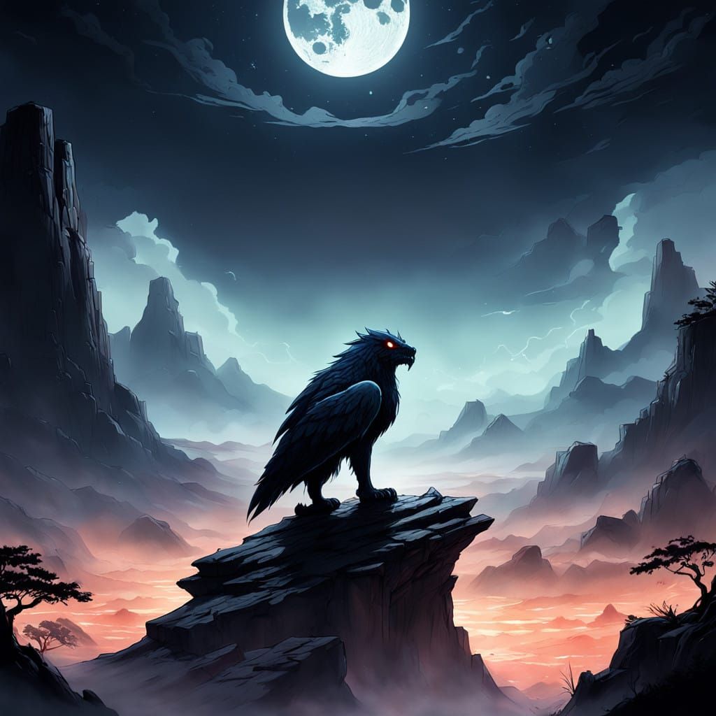 Majestic Monster in Moonlit Desolation