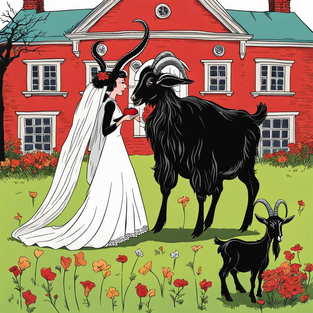 Black Goat's Wedding Feast: A Dr. Seuss Illustration