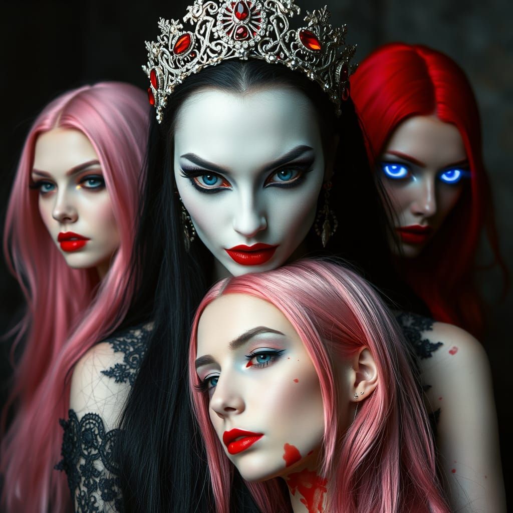 Gothic Vampire Goddess in Dark Futurism Style