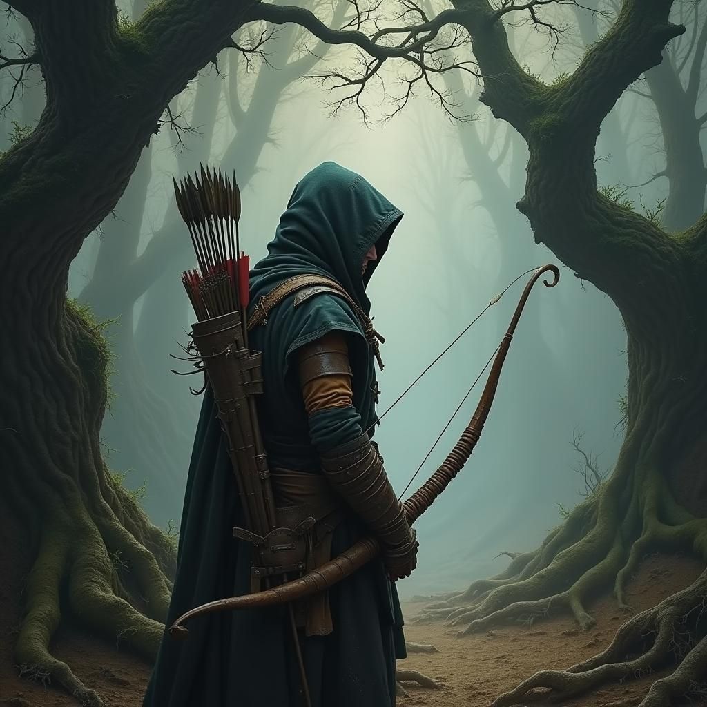 Mysterious Ranger in Ethereal Forest Grove