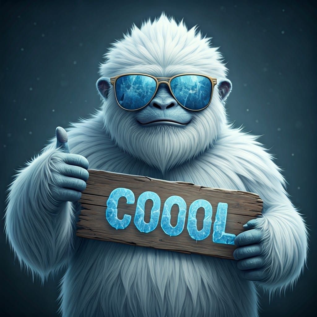 Majestic Glacier Yeti Rocks Cool Sunglasses in the Mountains