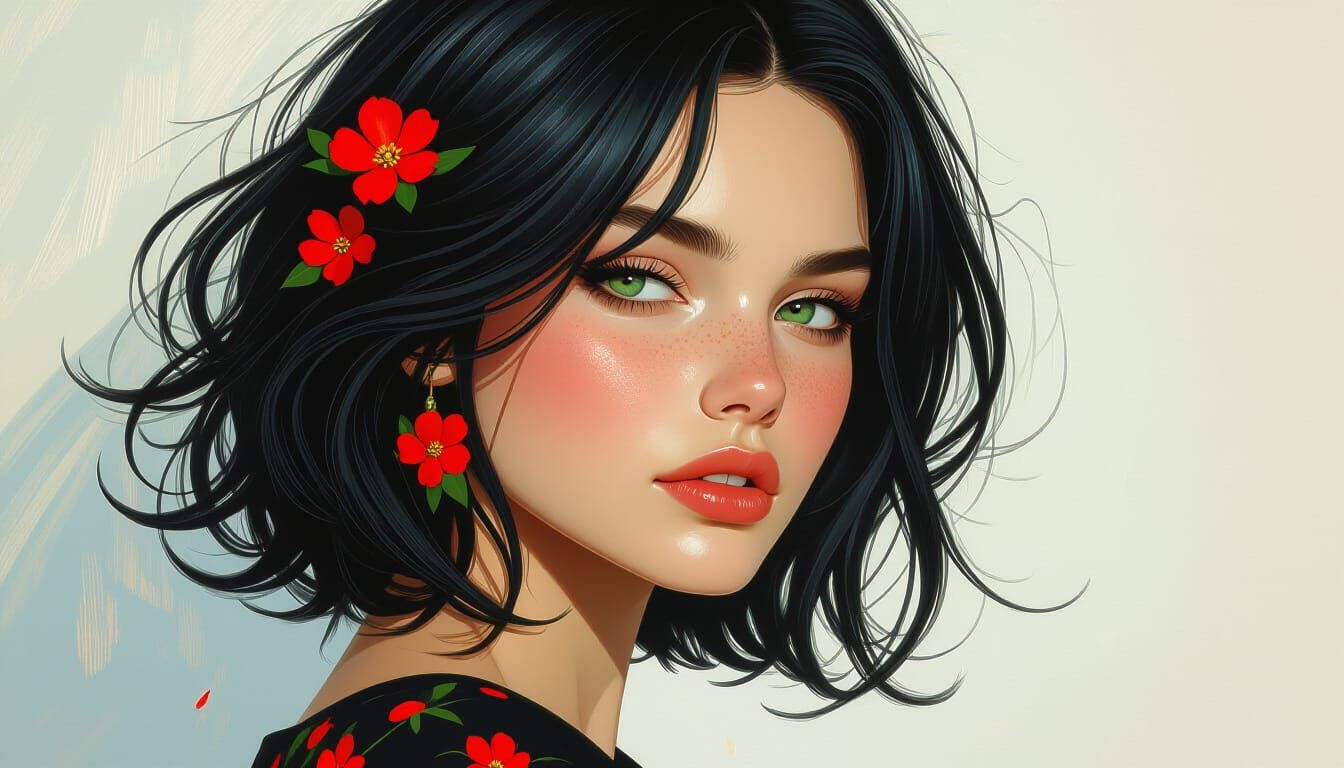 Beautiful Woman Portrait in Hyperrealistic Style