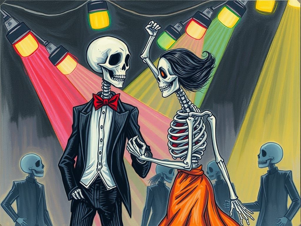 Undead Couple's Eerie First Dance at Zombie Prom
