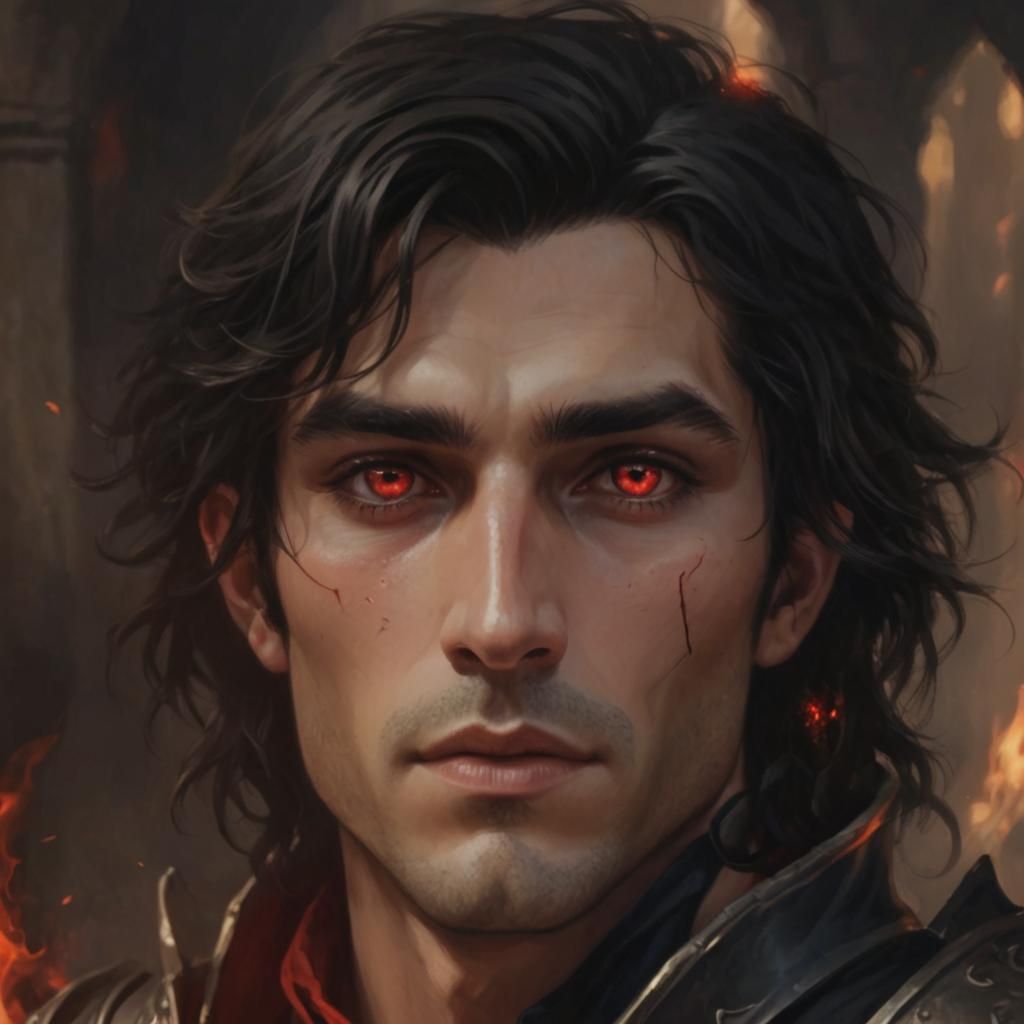 Handsome Dark Elf Prince Knight Portrait