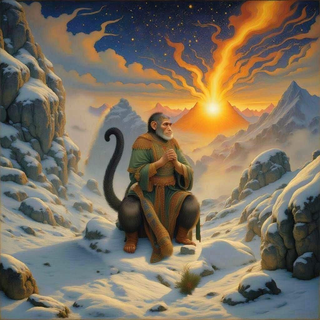 Monkey King in prayer