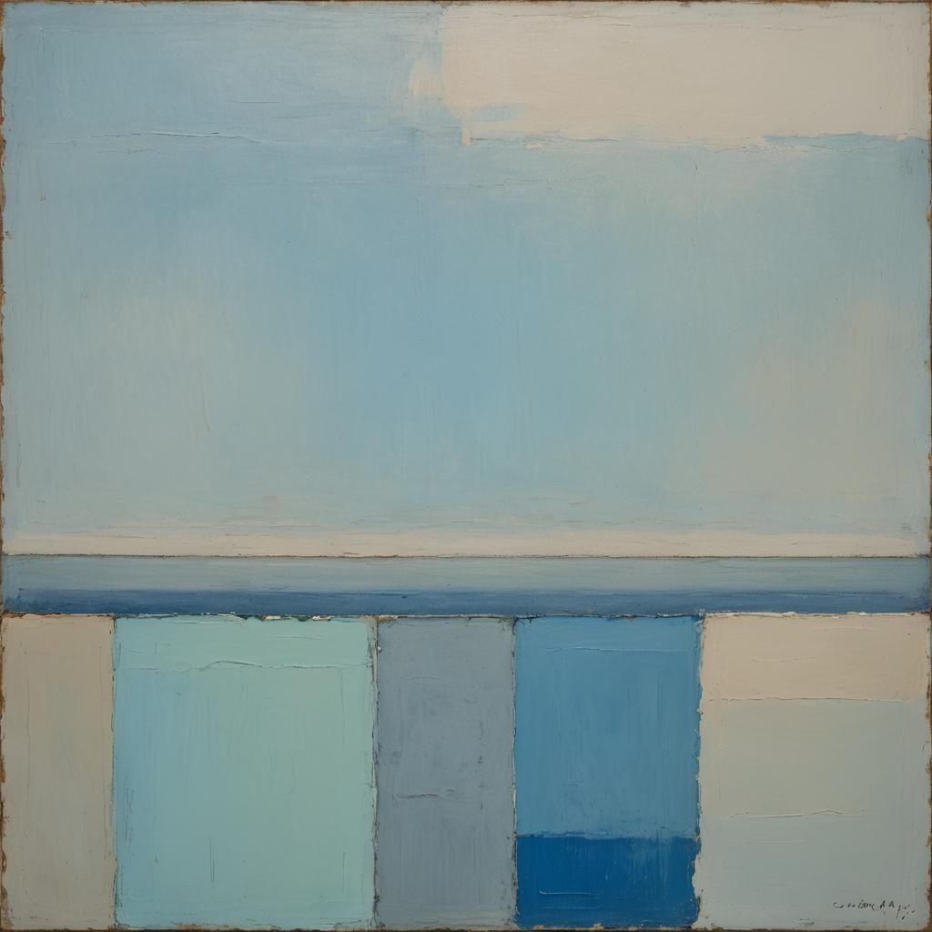 Abstract Hilly Meadow Inspired by Rothko