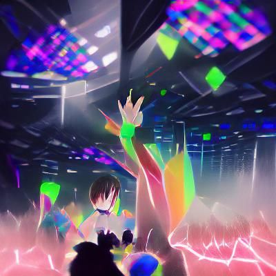 Vibrant Rave Scene with Dynamic Lighting
