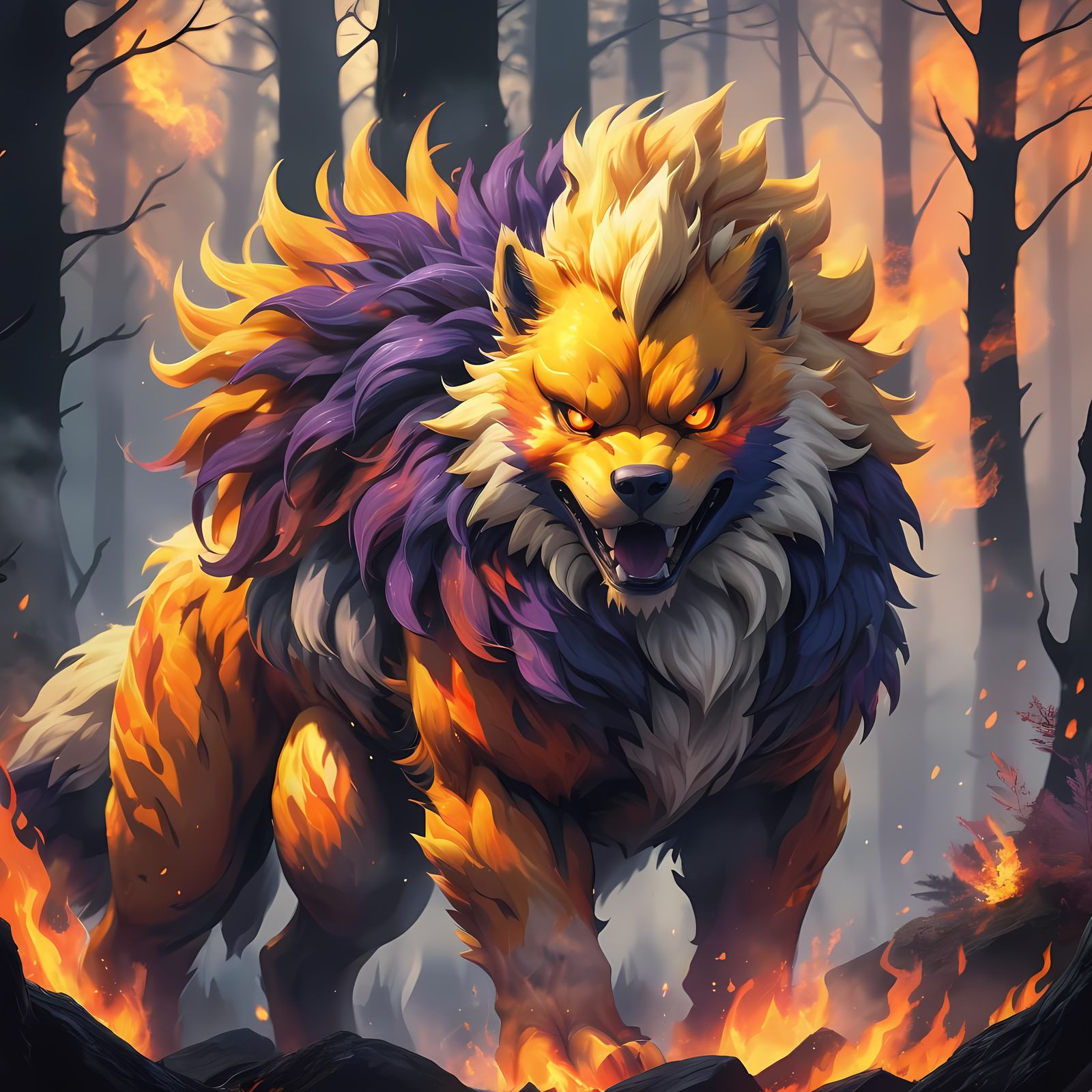 Detailed Arcanine Close-Up Photograph in 4K