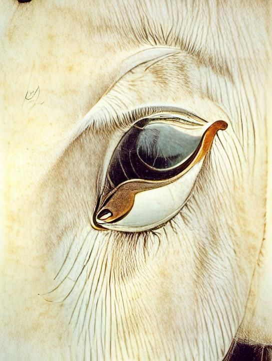 Horse Eye Drawing in Art Nouveau Style