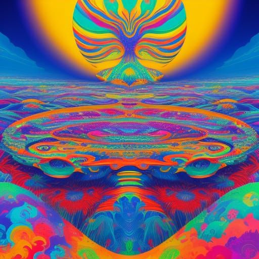 Vibrant Summer Dreams in Psychedelic Art