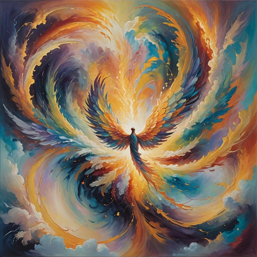 Iridescent Being Emerges from Mystical Portal as Oil Paintin...