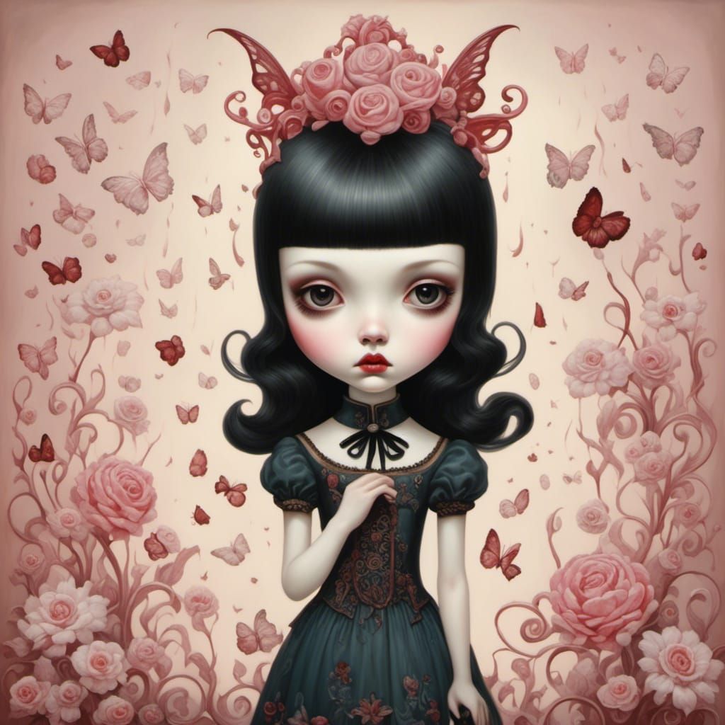 Yandere Character in Mark Ryden Style