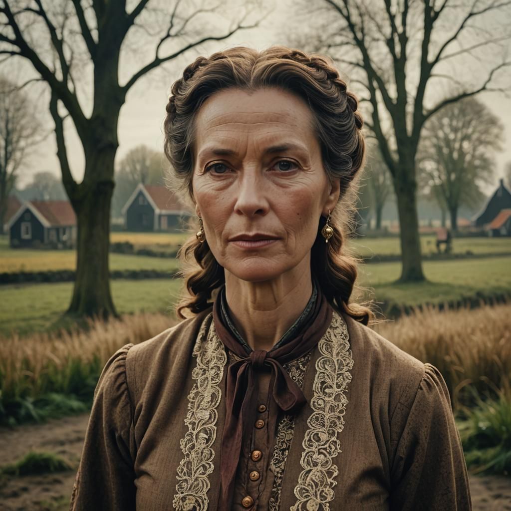 Dutch Woman in Traditional Attire: Cinematic Portrait