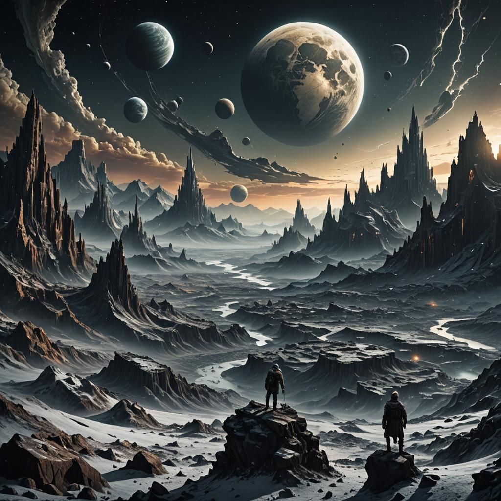 Epic Space Scene: Order in Chaos Digital Painting