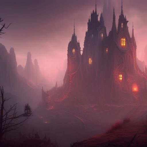 Creepy Castle: Detailed Matte Painting in Deep Color