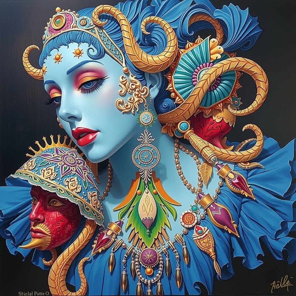 Hyperrealistic Sculpture in Vivid Colors