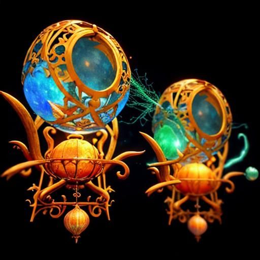 Photorealistic 3D Render of Magical Objects