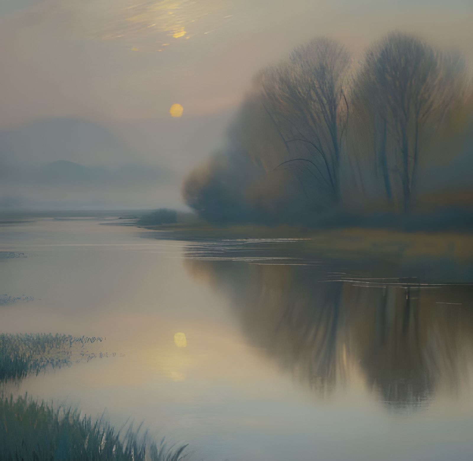 Impressionist London Landmark in Soft Blues