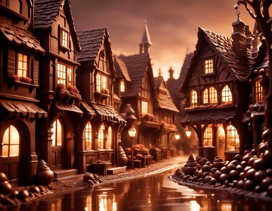 Chocolate Medieval Village at Magic Hour