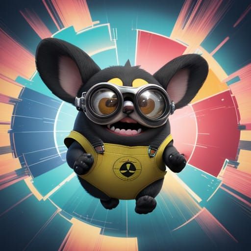 Vibrant Minion Puppy in Dynamic Play