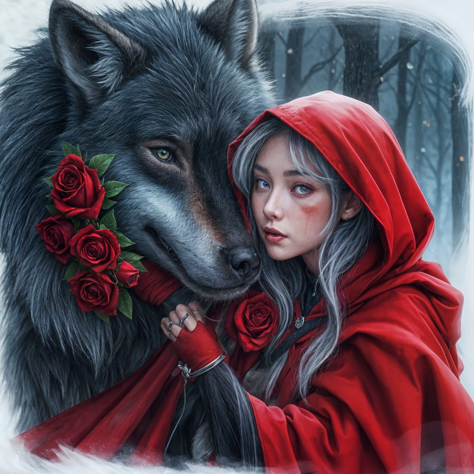 Loved by the wolf. Mates converged; A young Asian elven woma...