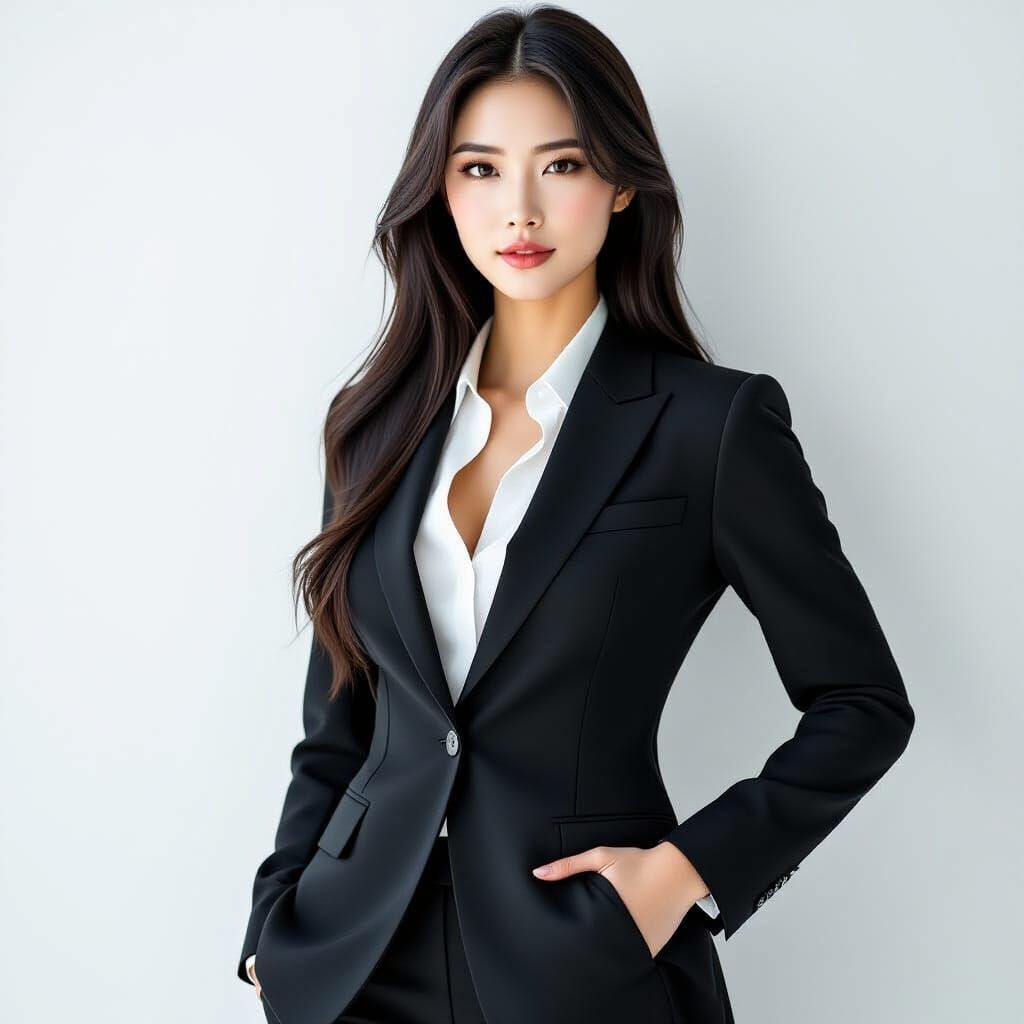 Elegant Chinese Woman in Sleek Business Suit