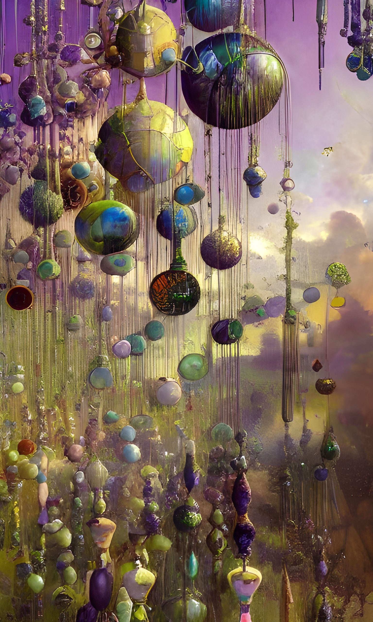 Intricate Glass Beads in Sunlight: Hyperdetailed Oil Paintin...