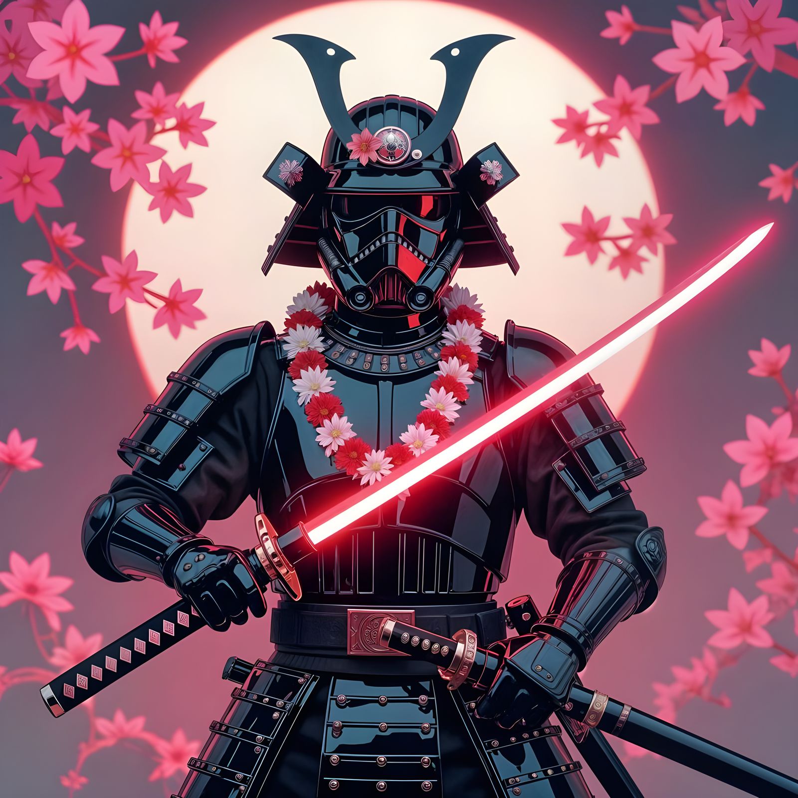 Samurai Stormtrooper Wielding Glowing Red Katana