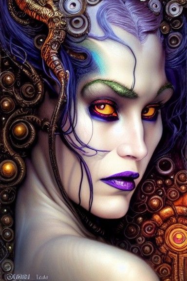 Sinister Ursula Portrait in Art Nouveau Style