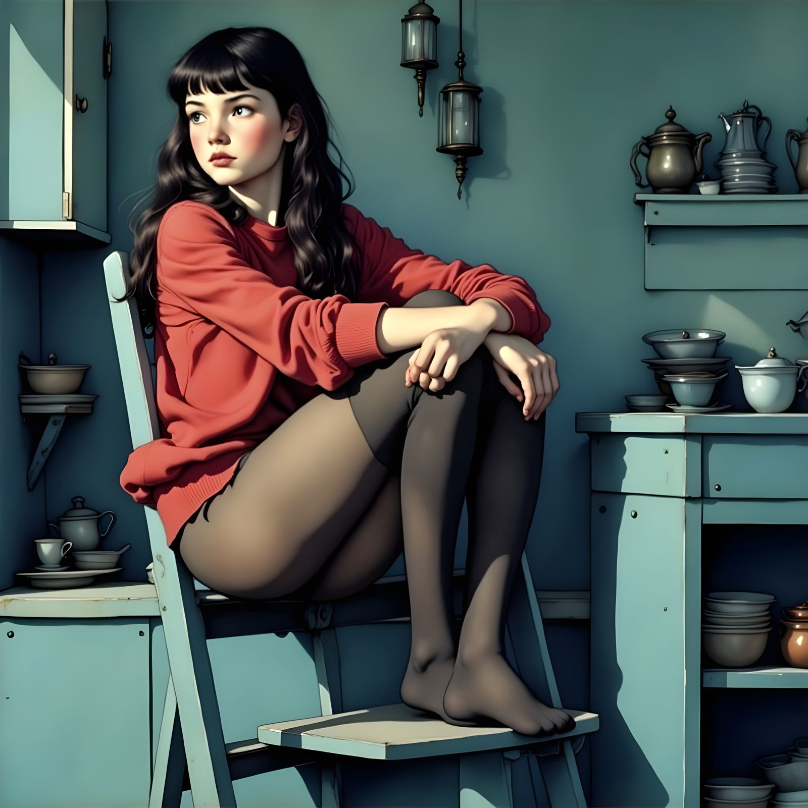 Mid Century Woman in Morning Hush