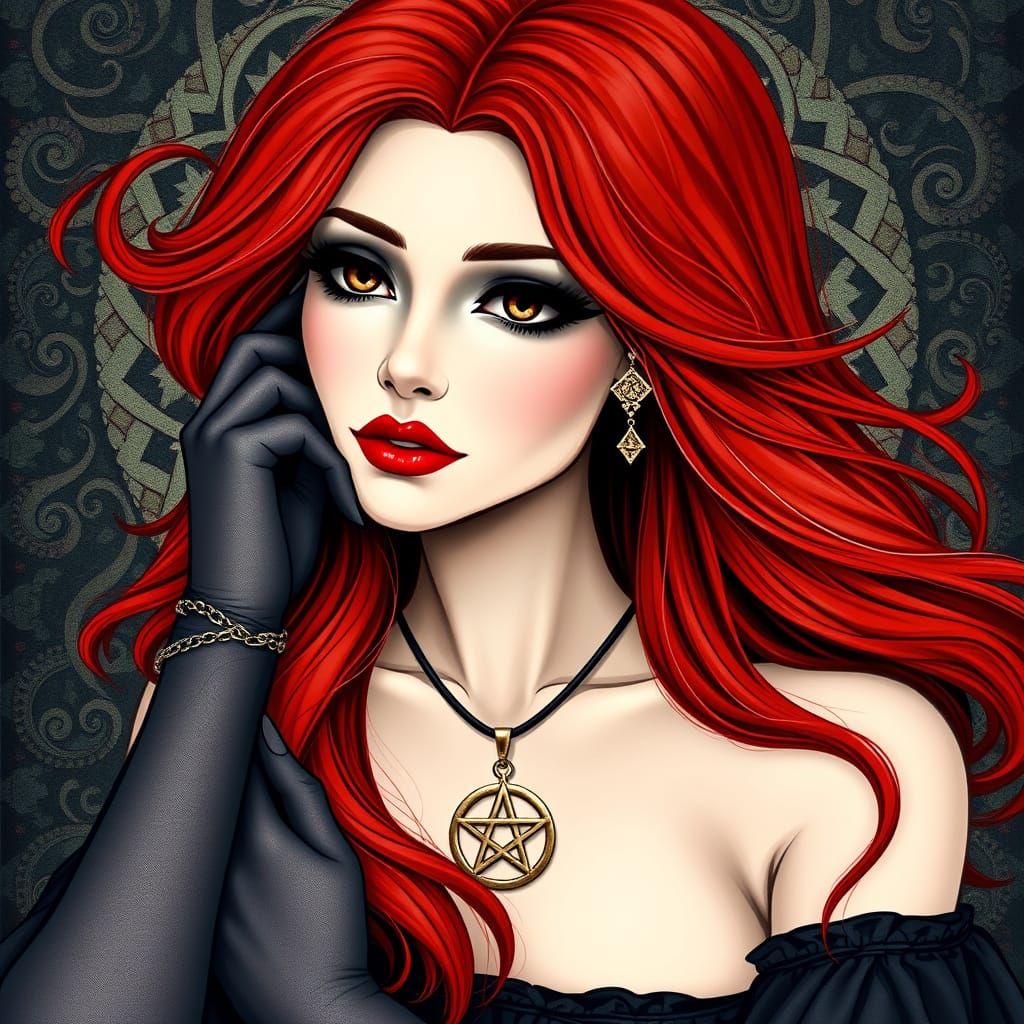 Goddess in Mystical Elegance, in Cyberpunk Style