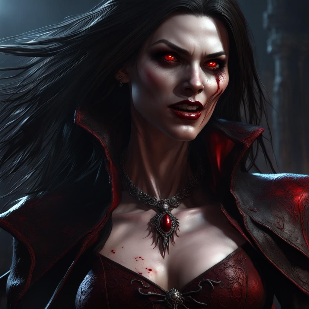 Vampire Princess in Dark Fantasy Style