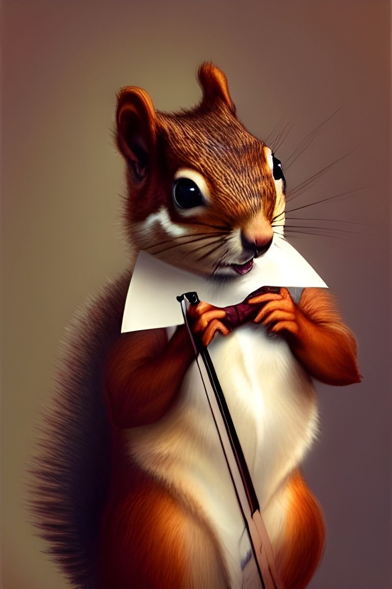 Victorian Squirrel Violinist: Artstation Portrait