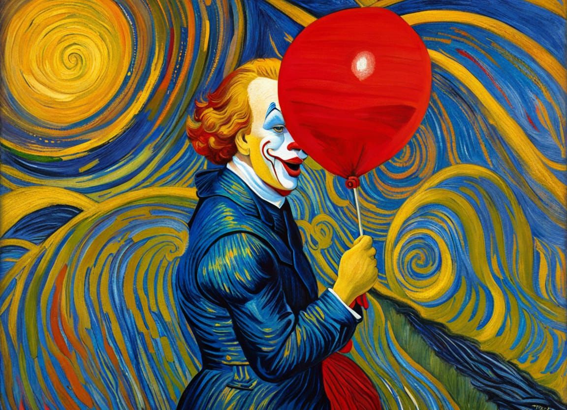 Pennywise the Clown in Impressionistic Style