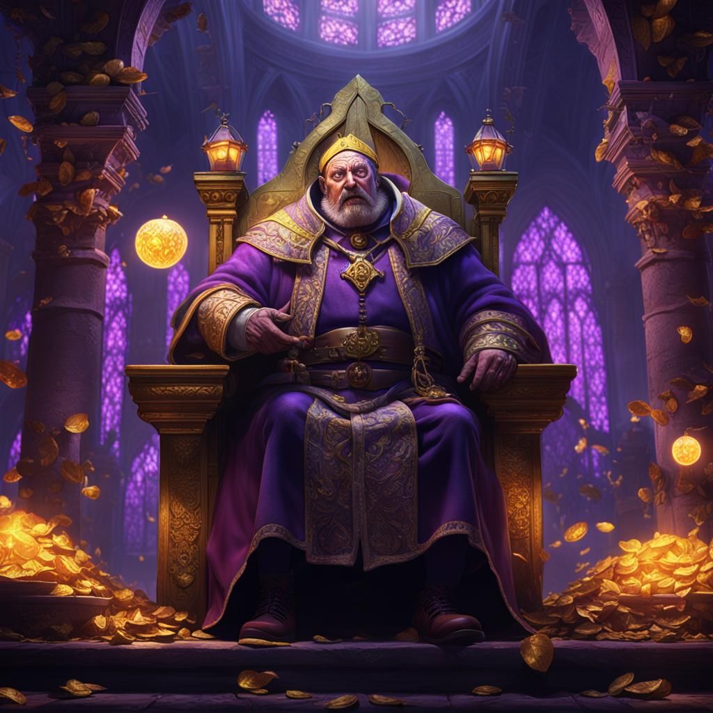 Grotesque Bishop in Dark Fantasy Style