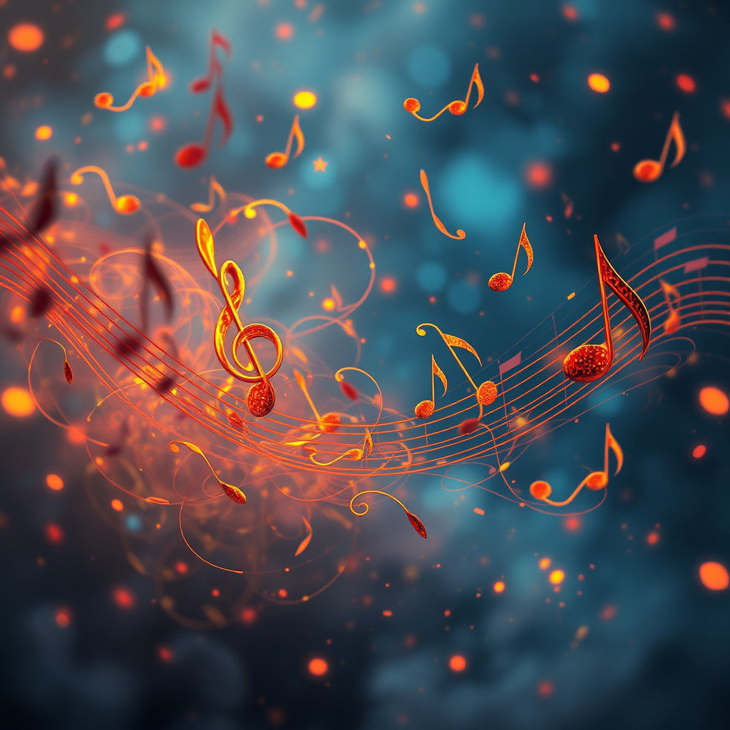 Musical Notes Dance in Dreamlike Concept Art