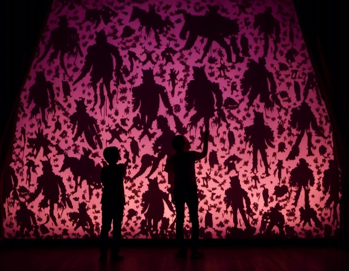 Maximalist Shadow Puppets in Dark Room