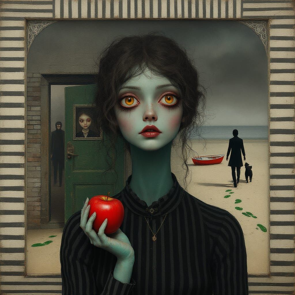 Ethereal Fantasy Portrait with Surreal Landscape