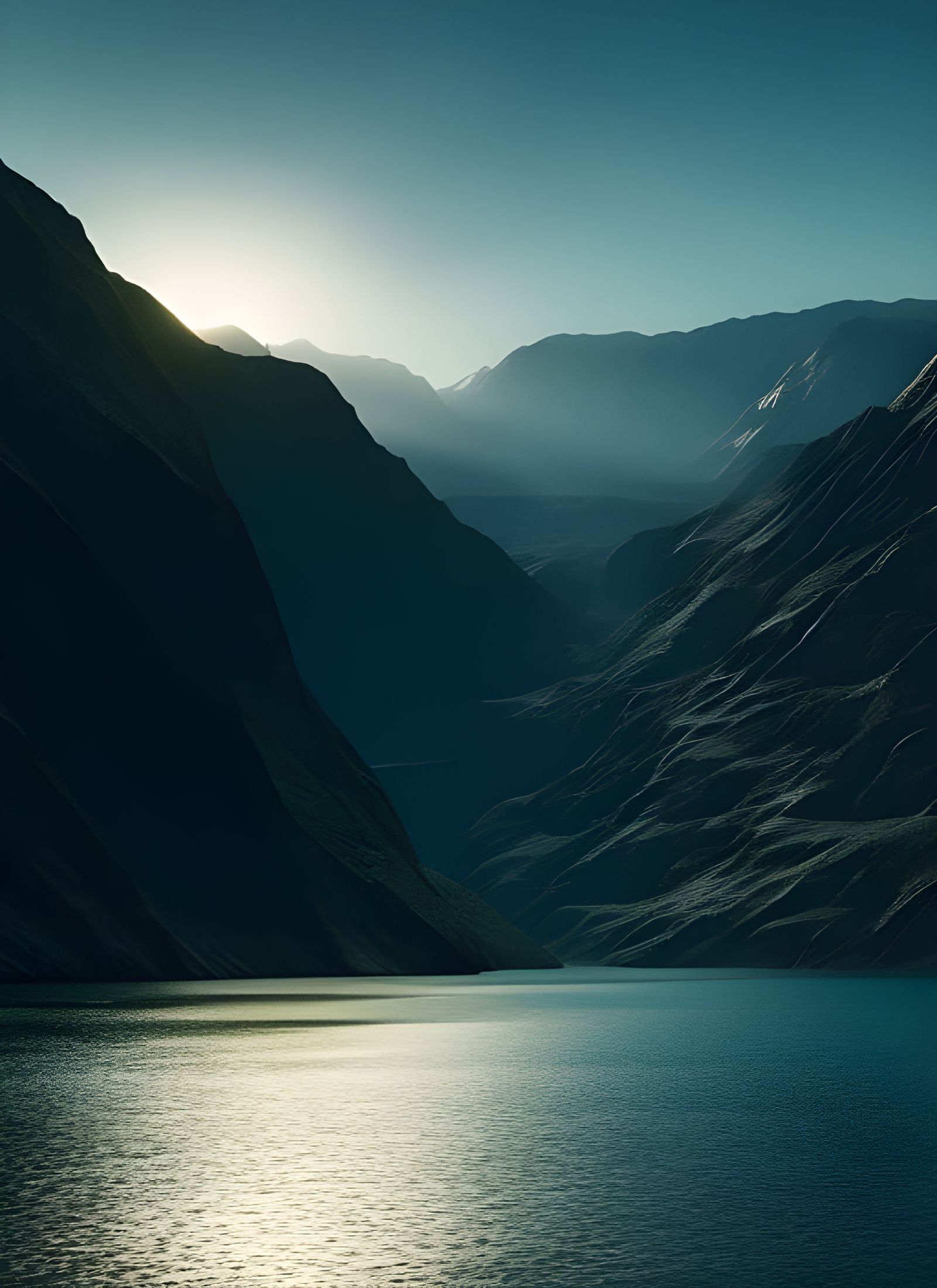 Serene Lake: Hyperrealist Painting in 8K