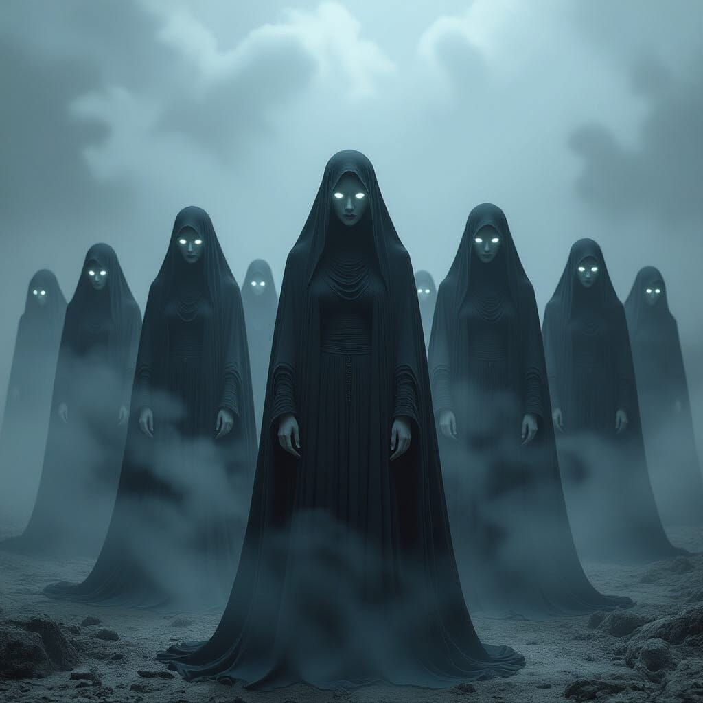 Spectral Women in Swirling Mist