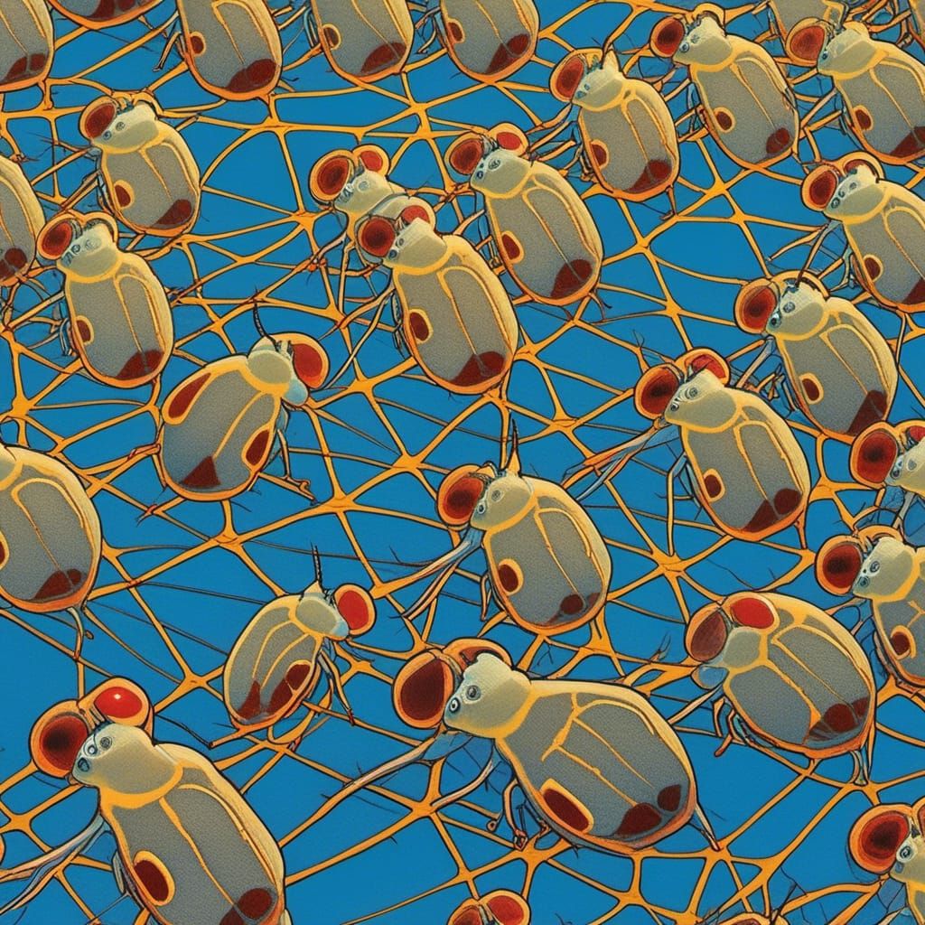 Fruit Flies with Oversized Brains in Digital Art