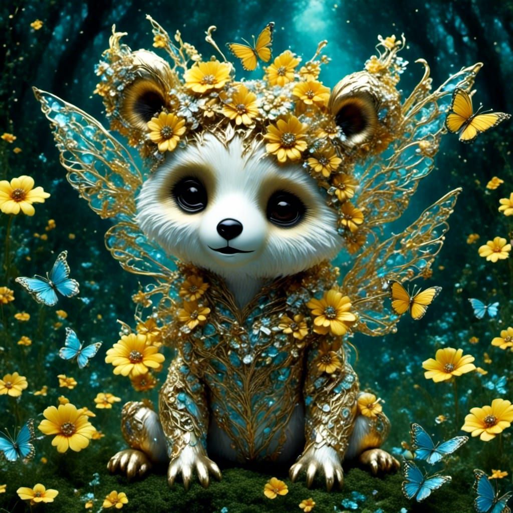 Bear Butterfly Hybrid in Magical Garden