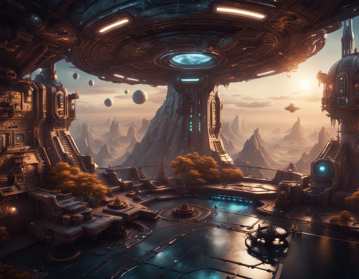 Life on a Spaceship: Detailed Matte Painting