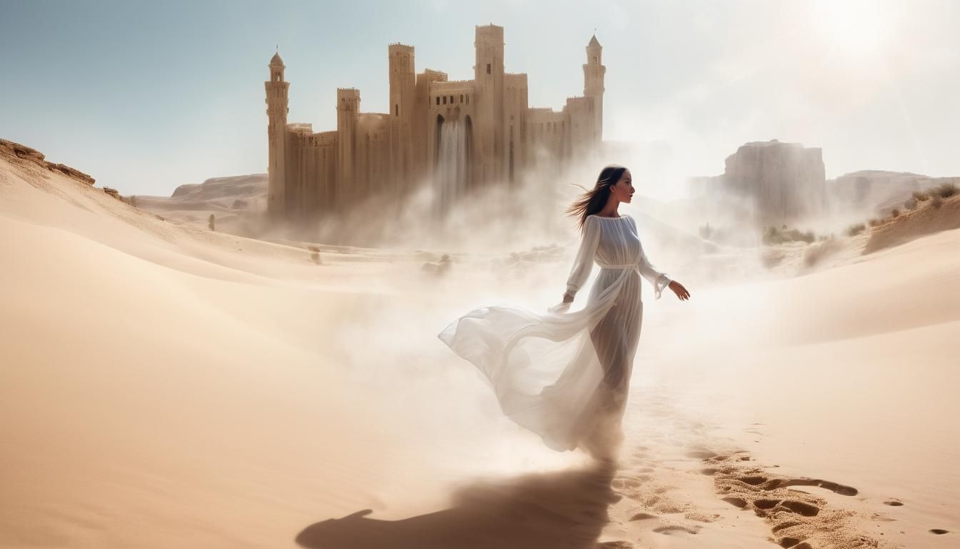 Desert Mirage: Double Exposure Photo of Hallucination