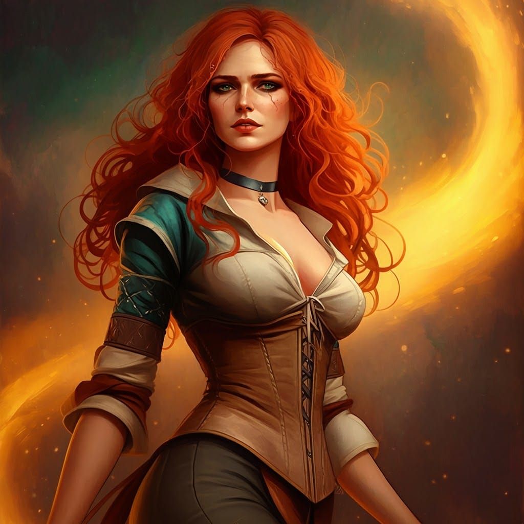 Elegant Sorceress: A Digital Anime Fantasy Art Piece