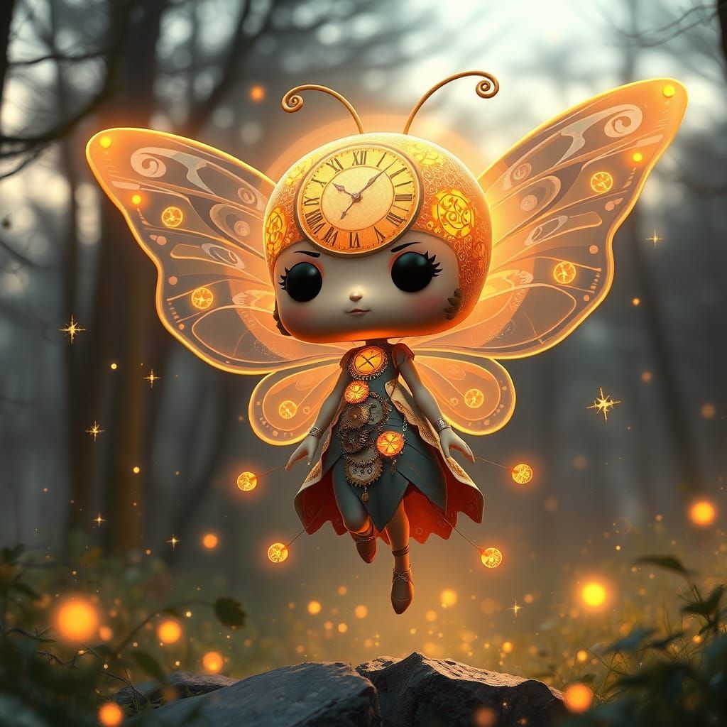 Magical Clockwork Fairy in Funko Pop Style