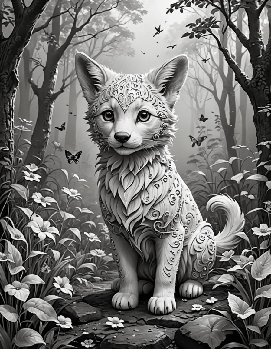 Fantasy Animals Coloring Page for Kids
