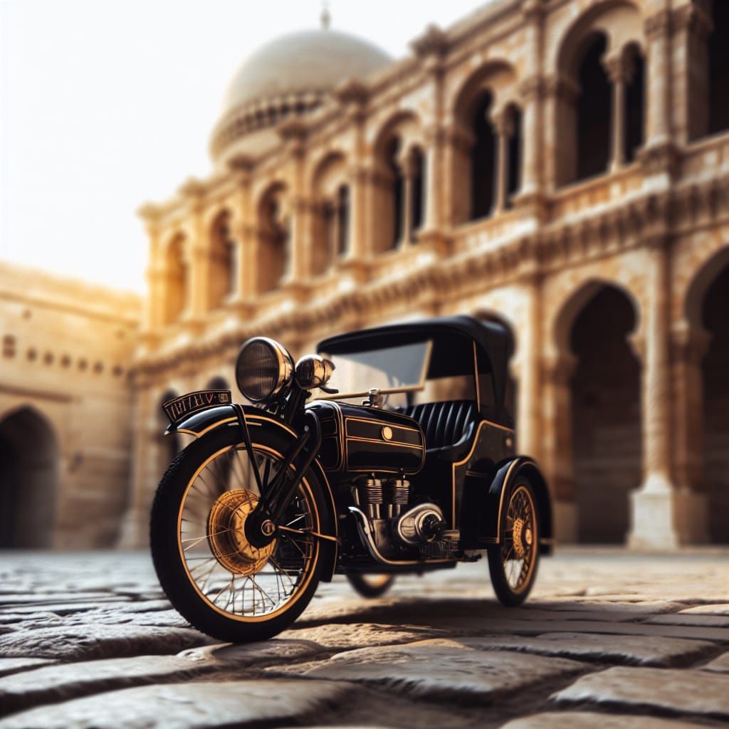 1920s Three-Wheeler in Ancient Middle Eastern City