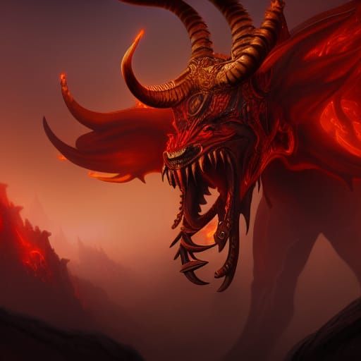 Orange Demon King of Gluttony: Fantasy Art